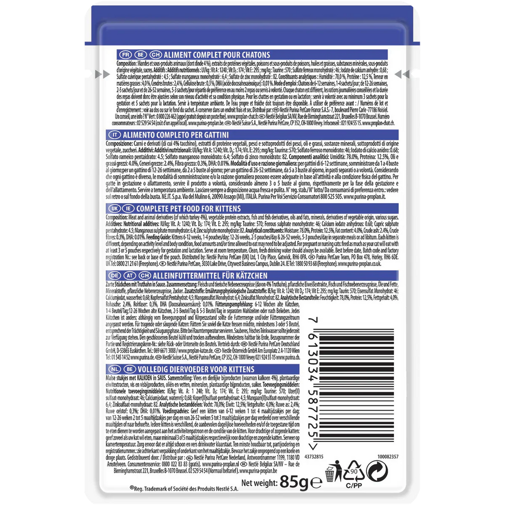 PURINA PRO PLAN Junior Nutri Savour with Turkey in Gravy 85g