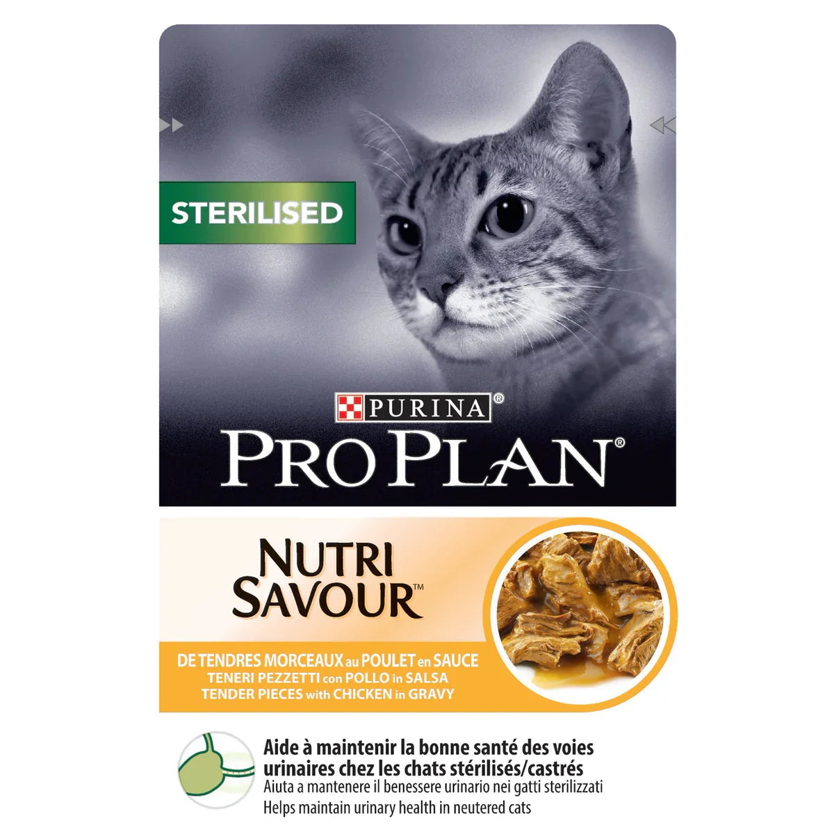 PURINA® PRO PLAN® Sterilised Nutri Savour™ with Chicken in Gravy 85g - Adult Cat - Wet Food