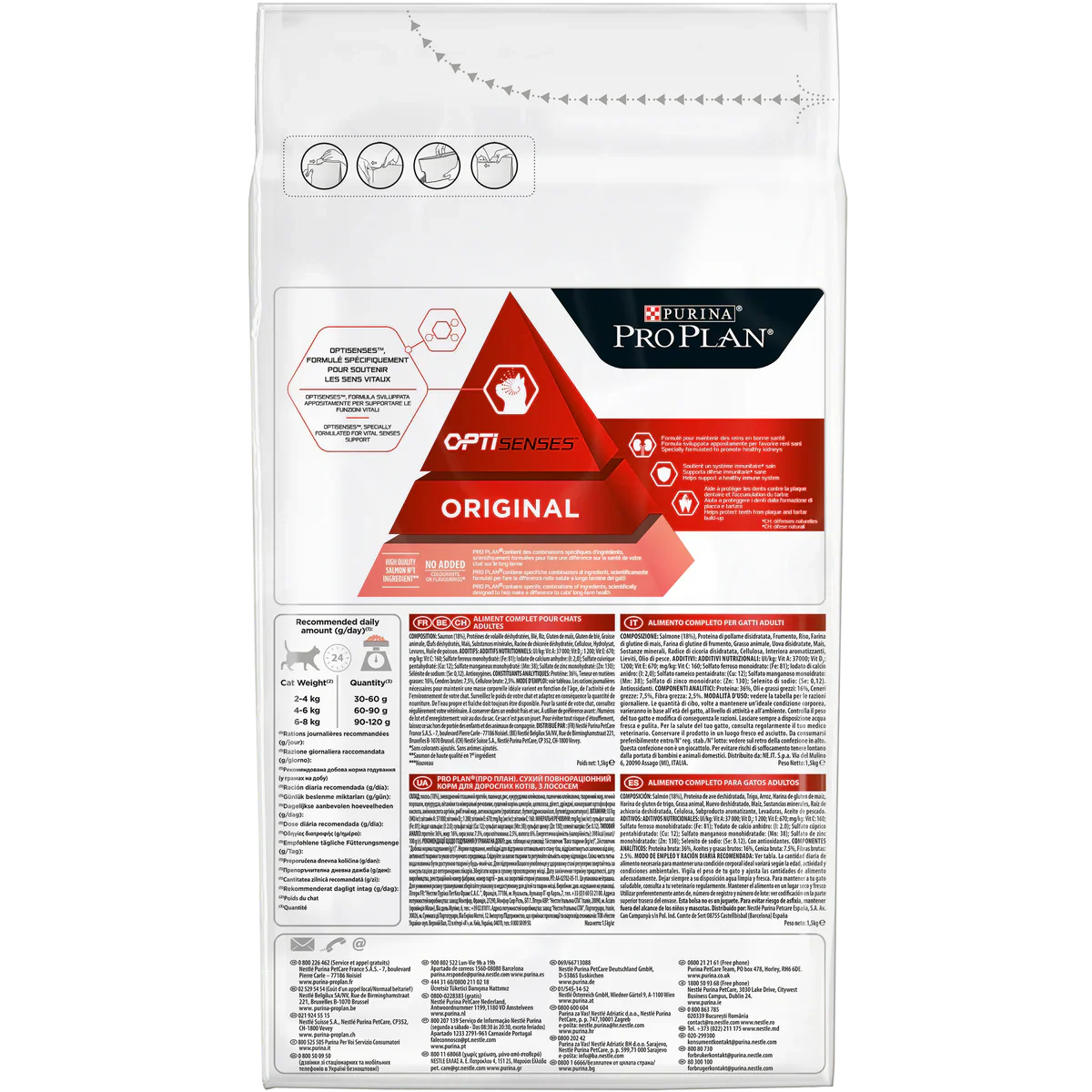 PURINA® PRO PLAN® Vital Functions Adult 1+ year Rich in Salmon Dry Cat Food - 1.5 KG