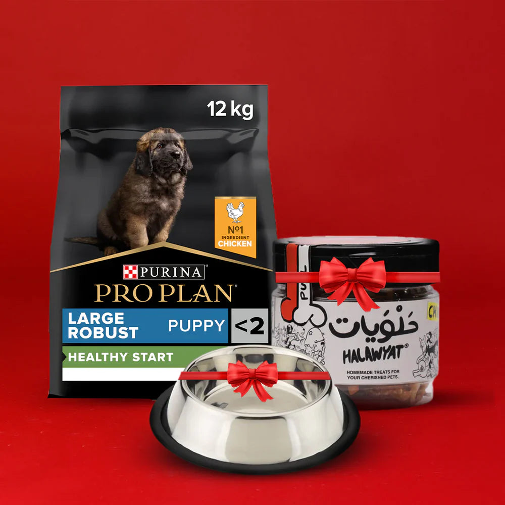 arge Robust Puppy with OPTISTART® Rich in Chicken Dry Food - 12 KG + Treats & Bowl Free
