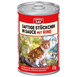 Perfecto Cat saftige Stückchen in Sauce mit Rind 415g