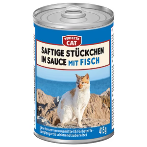 Perfecto Cat saftige Stücke in Sauce mit Fisch 415 g