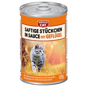 Perfecto Cat Saftige Stücke in Sauce mit Geflügel 415 g