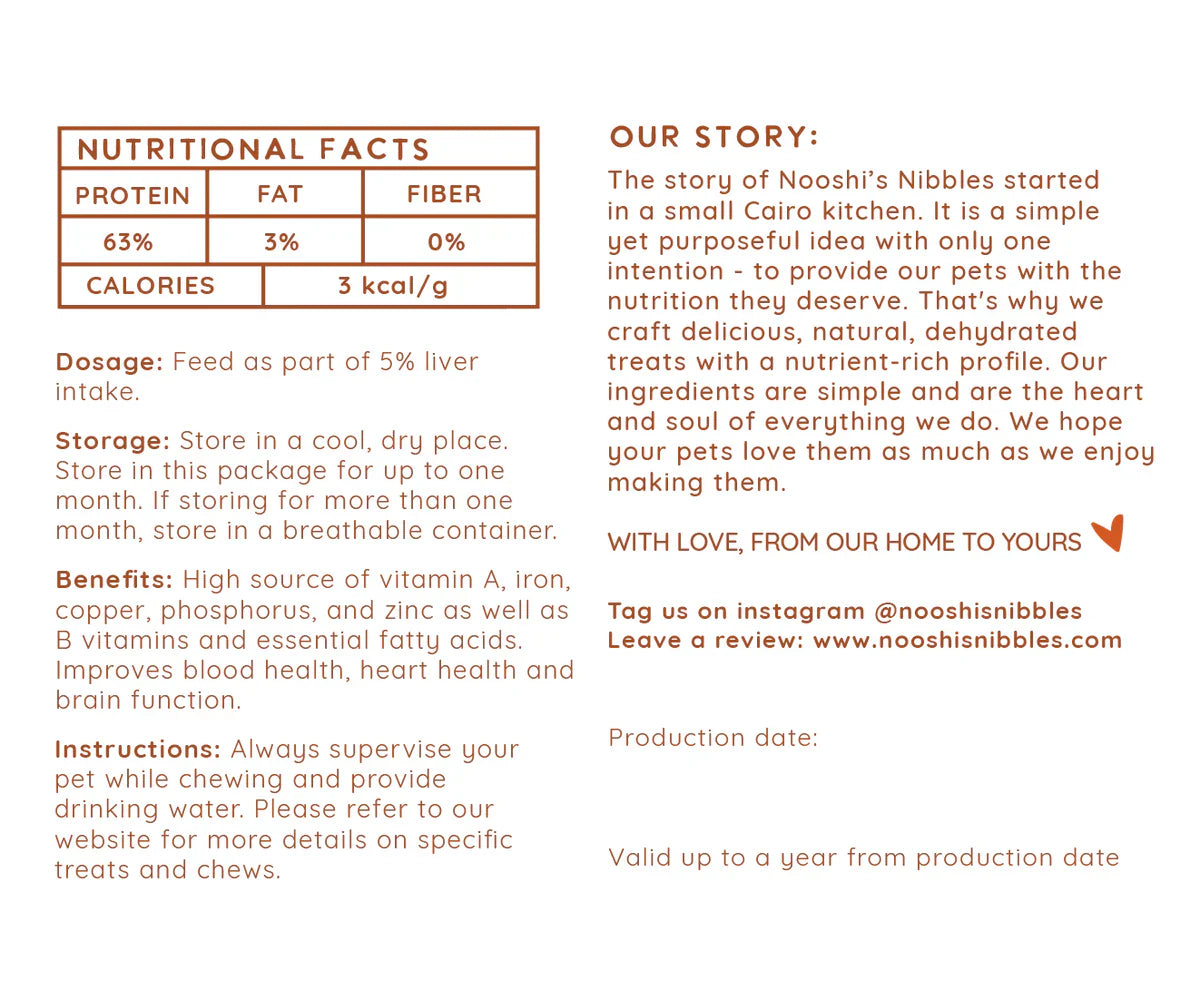 Nooshi's Nibbles Beef Liver 100GM