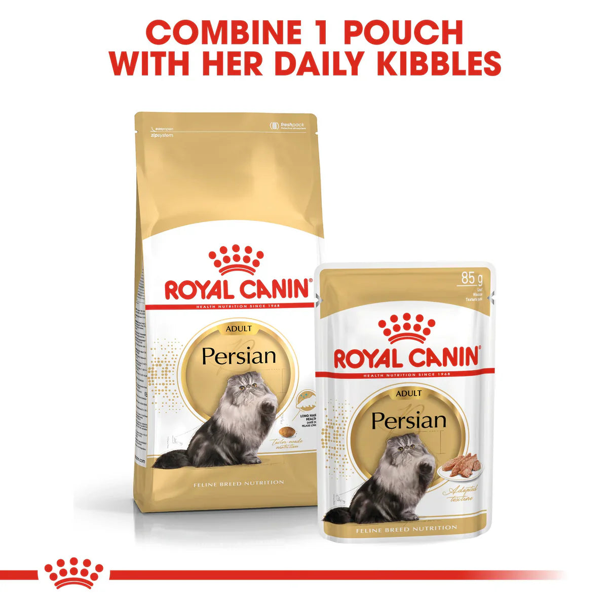 Royal Canin Persian Adult (85 gm\Pouch) - Wet food for adult Persian cat - over 12 months