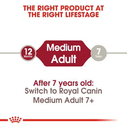 Royal Canin Medium Adult - Dry food for medium dogs from 11 to 25 KG. From 12 months to 7 years