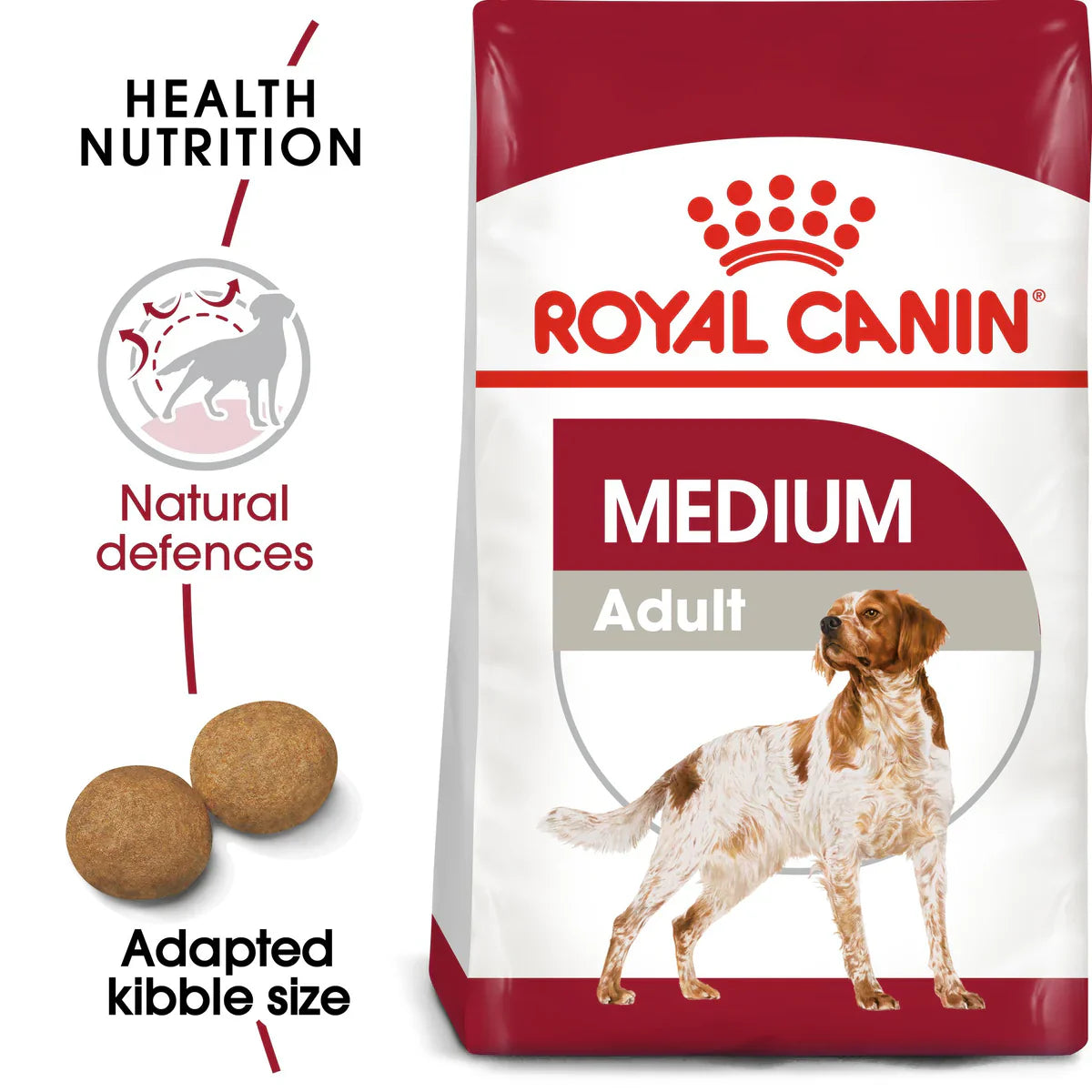 Royal Canin Medium Adult - Dry food for medium dogs from 11 to 25 KG. From 12 months to 7 years
